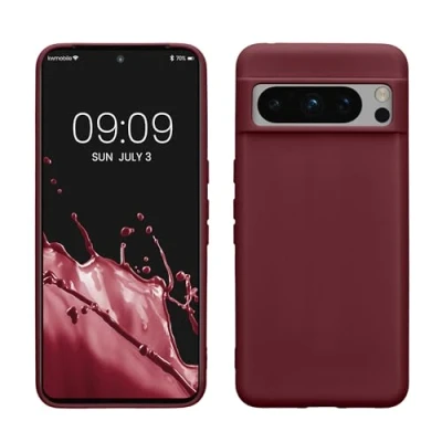 Immagine di kwmobile Custodia Compatibile con Google Pixel 8 Pro Cover Back Case per Smartphone in Silicone TPU Protezione Gommata viola bordeaux