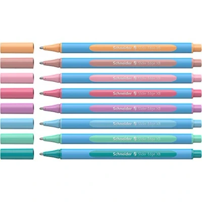 Immagine di Schneider Slider Edge Pastell XB Penna a sfera triangolare, tratto XB, 8 pezzi, colori assortiti