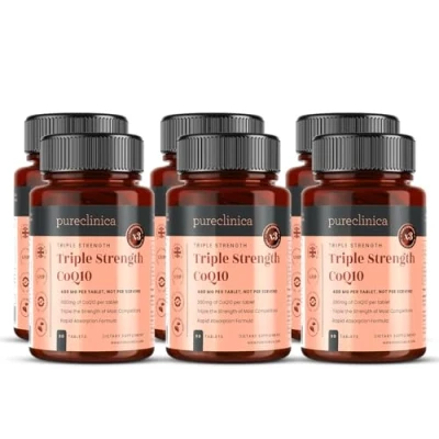 Immagine di CoQ10 300mg x 540 compresse (6 bottiglie da 90 ciascuna 18 mesi di scorta). Con la Vitamina C ed estratto pepe nero. SKU: CQ3x6