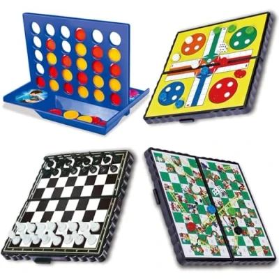 Immagine di Saijer Forza 4,Gioco 4 Travel Gioco Linea Quattro Mini Giocattoli da Tavolo Giochi di Società Classico Strategia Puzzle 4PCS