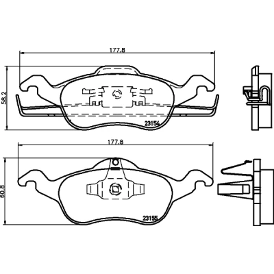 Immagine di HELLA 8DB 355 008 621 Kit pastiglie freno Non predisposto per contatto segnalazione usura FORD: Focus Mk1 Hatchback, Station Wagon