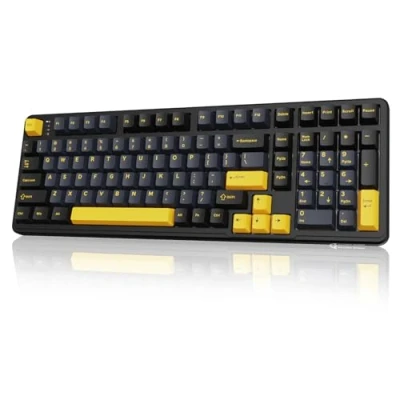 Immagine di ATTACK SHARK X98 Tastiera da Gioco Meccanica Wireless/Wired a 102 Tasti con Tastierino Numerico, BT5.0/2.4G/USB C Tri Mode, Gasket Hot Swap Linear Switch, Backlit LED RGB, 4000mAh, QWERTY Nero