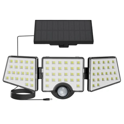 Immagine di Lepro Lampada Solare da Esterno, Luci Solari Esterno con Sensore di Movimento, 3 Teste Regolabili e Impermeabili, 72 LED Grandangolo 270, per Portico Cortile Garage Pathway