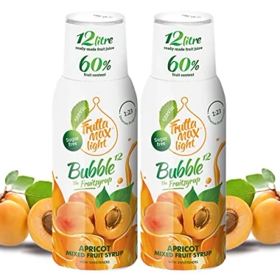 Immagine di 2 x Light Con pochi carboidrati Sciroppo Fitness Carb di FruttaMax Zero Zucchero Stevia Contenuto frutta 50 60% (2 500ml) Albicocca Light)