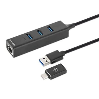 Immagine di Manhattan 180894 4 Porte Hub USB 3.0 Nero