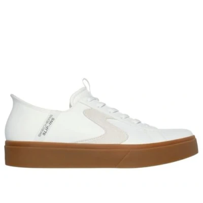 Immagine di Skechers Hands Free Slip ins Eden LX Strando, Scarpe da Ginnastica Uomo, Finitura Naturale Duraleather Bianca, 44 EU
