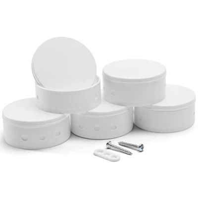 Immagine di CusoTec scatola da soffitto 5 pezzi 70mm x 30mm, rosone soffitto, di derivazione per lampade, giunzione, distribuzione rosone, in plastica, bianco (5)