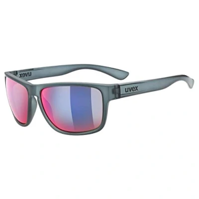 Immagine di uvex LGL 36 CV, occhiali da sole unisex, con miglioramento del contrasto e specchiati, indice di filtrazione 3, grey/plasma daily, one size