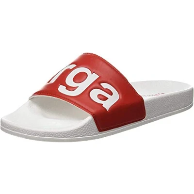 Immagine di Superga 1908 Slides Polysoft Scarpe Da Spiaggia E Piscina Unisex Adulto, Bianco (White/Red A06), 38 EU, Pair