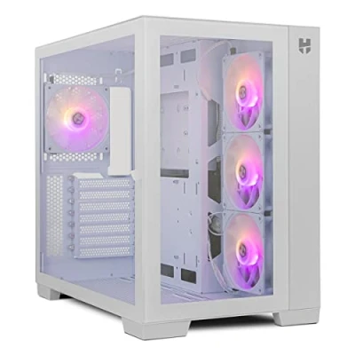 Immagine di NOX XTREME PRODUCTS ASTRA Semitorre Micro ATX;ATX, laterale e frontale in vetro temperato, ventilatori EASYLINK LED ARGB, fino a 10 ventole, grafiche di grandi dimensioni, USB 3.0, bianco