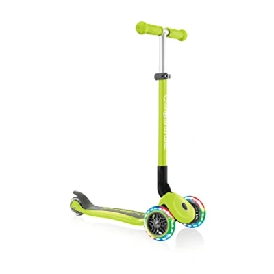 Immagine di Globber PRIMO FOLDABLE LIGHTS Monopattino pieghevole e illuminato a 3 ruote per bambini dai ai 7 anni +, Verde Lime, Taglia unica