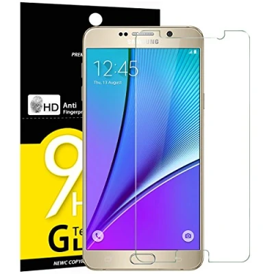 Immagine di NEW&#039;C 3 Pezzi, Vetro Temperato Compatibile con Samsung Galaxy Note 5, Pellicola Prottetiva Anti Graffio, Impronte, Durezza 9H, 0,33mm Ultra Trasparente, Resistente