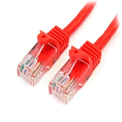 Immagine di StarTech.com 45PAT3MRD Cavo di Rete Cat 5E, Patch, Ethernet, Rj45, UTP, M/M, Antigroviglio, 3 m, Rosso