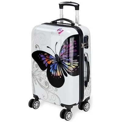 Immagine di Monzana Trolley Butterfly Valigia a Guscio Rigido M Manico Telescopico Alluminio Ruote girevoli 360