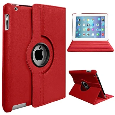 Immagine di PROTech Custodia protettiva per Apple iPad Air (1a generazione) 2013 A1474 A1475 A1476 con supporto girevole a 360 gradi (rosso)