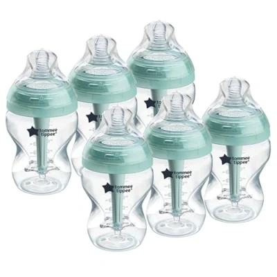Immagine di Tommee Tippee Biberon Anticolica, Tettarella Simile al Seno e Esclusivo Sistema di Ventilazione 260ml, Confezione da 6