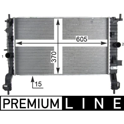 Immagine di MAHLE ORIGINAL CR 2119 000P Radiatore motore per veicoli con aria condizionata 605 370 15 Alette di raffreddamento saldate OPEL: Meriva A