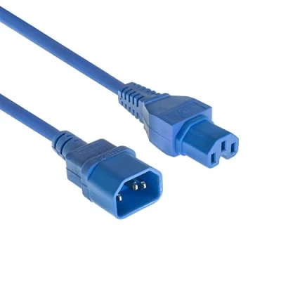 Immagine di ACT cavo per riscaldatori, 2 m, C14 maschio a presa C15, prolunga di alimentazione, spina riscaldatori blu, AK5309