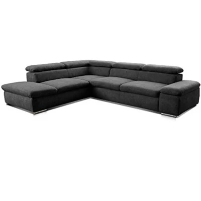 Immagine di CAVADORE 5900984024731 Alkatraz Divano ad Angolo Imbottito, Tessuto (90% PES, 10% PA), Nero, Ottomane Links