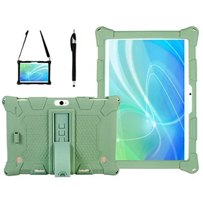 Immagine di AKNICI 10 Pollici Custodia per TOSCiDO K108 W109 K107/BEISTA X101 K107/DUODUOGO 10.1/MEBERRY M6/YESTEL X7/YOTOPT K107/LNMBBS X30/Teclast M30/Qimaoo 10.1/CHAOHENG 10/VOUKOU 10,Tracolla e Stilo, Verde