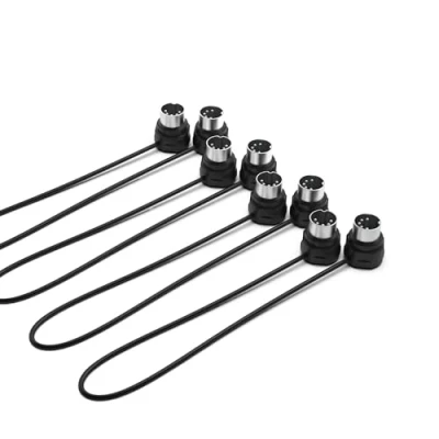 Immagine di CME Cavo MIDI 4 pezzi 1FT / 30 cm, 5 pin DIN, basso profilo Connettore Ultra Thin, angolo a 45 gradi, per ambienti compatti, ideale interfaccia MIDI, pedaliera, tastiera