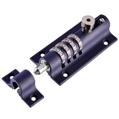 Immagine di Serratura per porte Squire Combi Bolt (COMBI4) a combinazione con 4 ruote Corpo pressofuso resistente alle intemperie Bullone antimanomissione Alta sicurezza Gate Lock la casa e Garage (blu navy, 120mm)