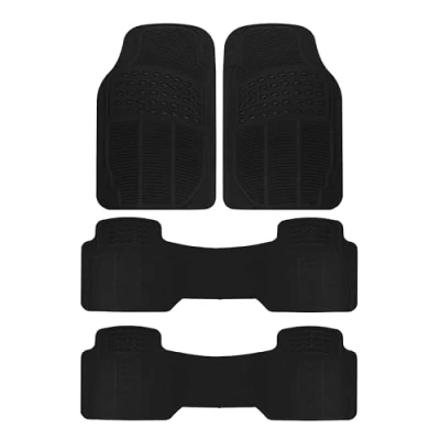 Immagine di BDK ProLiner Original Set di 4 tappetini Anteriori e Posteriori in Gomma per Auto, SUV, furgoni (Adatti a Veicoli Terza Fila), Protezione Universale Tutte Le Condizioni atmosferiche, Colore