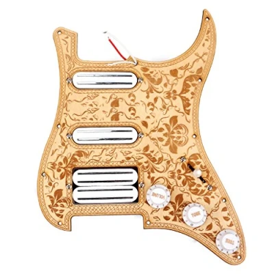 Immagine di Alnicov Set di battipenna caricato precablato SSH a 3 strati Pickup Humbucker Alnico V Piastra posteriore in acero antigraffio per chitarra elettrica Strat ST Style