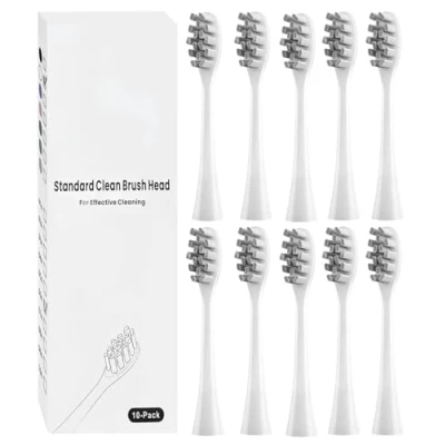 Immagine di 10 testine compatibili con spazzolini elettrici Oclean, spazzole di ricambio adatte per Oclean One, Flow, X Pro, Pro Elite, Digital, X10, Ultra, Air2, F1, ecc. (bianco)