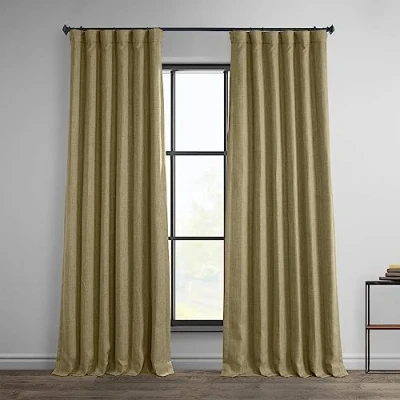 Immagine di HPD Half Price Drapes tende oscuranti in finto lino, lunghe 213 cm, lussuose lino per camera da letto e soggiorno (1 pannello), 127 x cm (larghezza lunghezza), marrone chiaro nomade