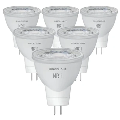 Immagine di MR11 Lampadina a LED riflettore piccolo con base GU4, 3 W, 12 V, equivalente alogena da 25 fascio di 35 gradi, non dimmerabile Bianco caldo (2700 k).