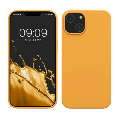 Immagine di kwmobile Cover per Apple iPhone 14 Custodia Back Case Caricatore Wireless Antiurto e Flessibile in Silicone TPU mango