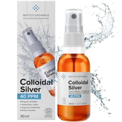 Immagine di Argento Colloidale Spray Premium 40 ppm 30 ml Formula a Concentrazione Ottimale, Particelle più Piccole, Risultati Migliori Certificato da Laboratorio Prodotto in UE Ebook Gratuiti