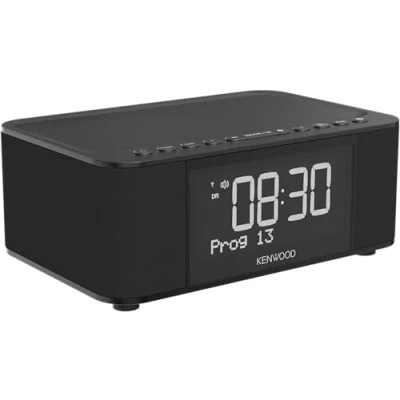Immagine di Kenwood CR ST40DAB B Radiosveglia stereo con 3 sveglie, DAB+, FM, Bluetooth, USB, funzione di ricarica, grande display, dimmerabile a 5 livelli, 6 Watt RMS, memoria stazione, nero