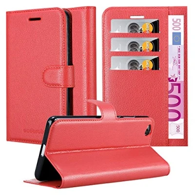 Immagine di Cadorabo Custodia Libro per Xiaomi RedMi GO in ROSSO CARMINIO con Vani di Carte, Funzione Stand e Chiusura Magnetica Portafoglio Cover Case Wallet Book Etui Protezione