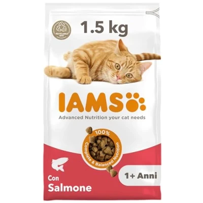 Immagine di IAMS Cibo secco con salmone per gatti da 1+ , 1,5 kg