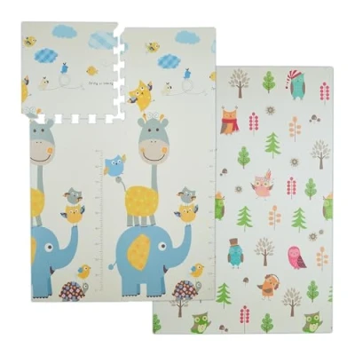 Immagine di Relaxdays Puzzle per Bambini, Pieghevole e Lavabile,120x175 cm, Atossico, Gommapiuma, Elefanti, Giraffe, Gufi, Colorato, Multicolore, 1 pz