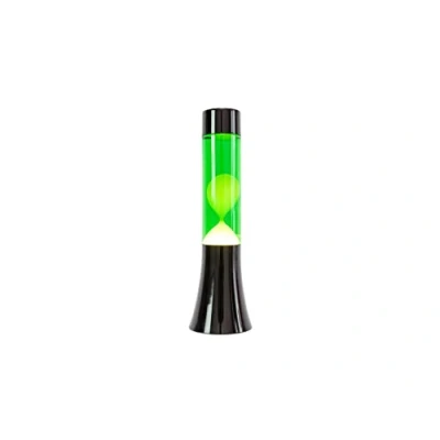 Immagine di Fisura Lampada lava verde. da 30 cm con base nera, liquido verde e gialla. ad effetto rilassante. 9x9x30