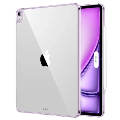Immagine di ESR Cover per iPad Air 13 Pollici 2024, Custodia Sottile e leggera, Protezione da urti cadute, Resistente all&#039;ingiallimento, Retro rigido, Supporta Pencil Pro/USB C, Serie Classic, Viola Trasparente