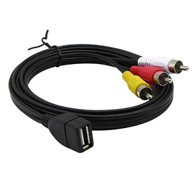 Immagine di CERRXIAN Cavo USB a 3RCA, 2.0 femmina 3 RCA maschio Jack Audio Video AV Composito Adattatore per TV/Mac/PC (1,5 M)