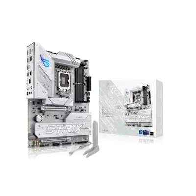 Immagine di ASUS ROG Strix B860 A Gaming WiFi, Scheda Madre Intel ATX, 14+1+2+1 Fasi di Alimentazione, Slot DDR5, PCIe 5.0, Adatta per PC AI Advanced, 4 M.2, WiFi 7, Networking II, Aura Sync RGB, Bianca