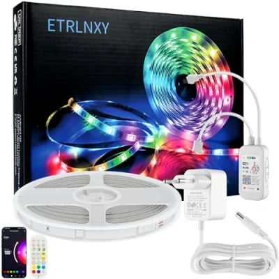 Immagine di Alexa Striscia LED 10 Metri, WiFi RGB Smart Strisce con Telecomando, tuya App Controllato, Sincronizza la Musica, Funziona Google Assistant, Luci Colorate per Casa,Cucina,Bar
