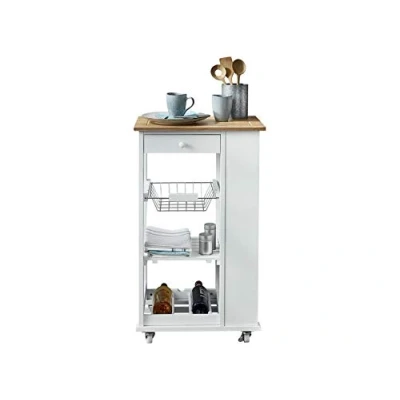 Immagine di Phoenix Nizza Carrello da servizio, in MDF laccato, 50 x 86 37 cm, colore: Bianco
