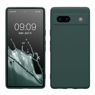 Immagine di kwmobile Custodia Compatibile con Google Pixel 7a Cover Back Case per Smartphone in Silicone TPU Protezione Gommata verde blu