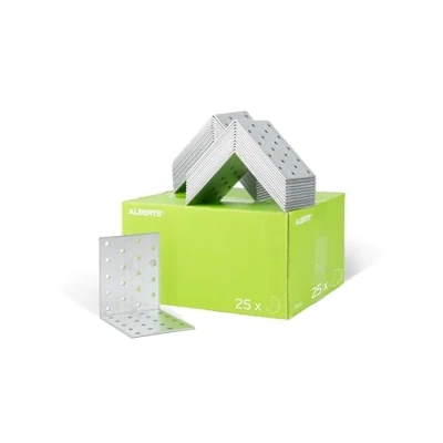 Immagine di GAH Alberts 332068 Squadretta di giunzione angolare multiforo, Acciaio, 100 x 80 mm / 25 pz