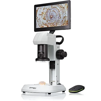 Immagine di Bresser Microscopio LCD con luce continua e fissa in 5 livelli di luminosità, zoom continuo (0,7x 4,5x), display da 22,5 cm messa a fuoco grossa fine