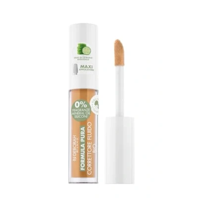 Immagine di Deborah Correttore Fluido Formula Pura Bio N.03 Sand, 0% Siliconi, Antirughe Borse e Occhiaie, riduce Imperfezioni Discromie, Finish Luminoso, con Olio di Cetriolo