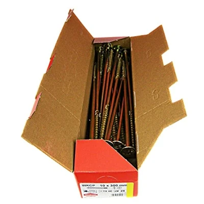 Immagine di Viti a testa piatta, per costruzioni in legno, tutte le misure, vite piatta Torx, 25 pezzi, 10x300mm, TX40