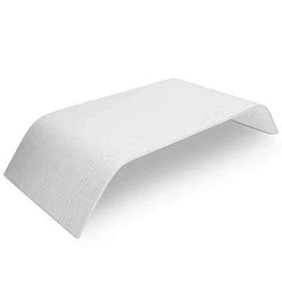 Immagine di kalibri Supporto per Monitor Universale Stand in Legno Schermo PC Computer TV Base da scrivania Rialzo Notebook Portatile iMac Bianco
