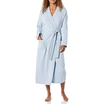 Immagine di Amazon Essentials Accappatoio Leggero A Nido d&#039;Ape Tutta Lunghezza (Taglie Forti Disponibili) Donna, Azzurro Opaco, M